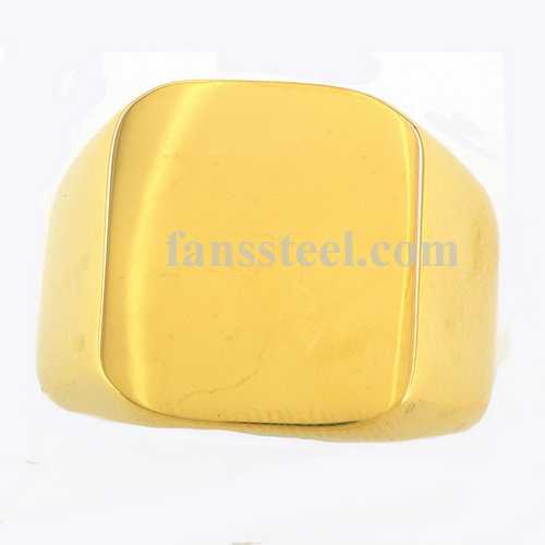 FSR05W99G Gold plating square SIGNET Ring